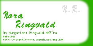 nora ringvald business card